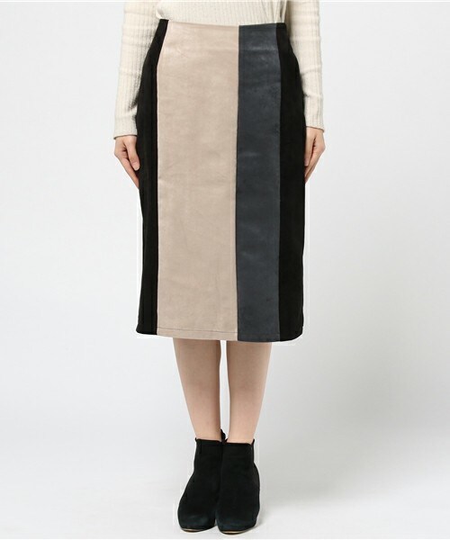 archives（アルシーヴ）の「配色切替タイトスカート（スカート・レディース・ブラック/ベージュ・MEDIUM）」の3枚目の写真