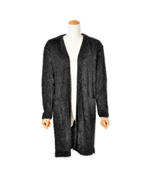 flower（フラワー）の「shaggy long cardigan ～ｼｬｷﾞｰﾛﾝｸﾞｶｰﾃﾞｨｶﾞﾝ（カーディガン/ボレロ・レディース・pink/ivory/black・FREE）」の3枚目の写真