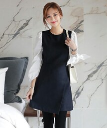 DHOLIC | スリーブリボンラップテイストワンピース(ワンピース)