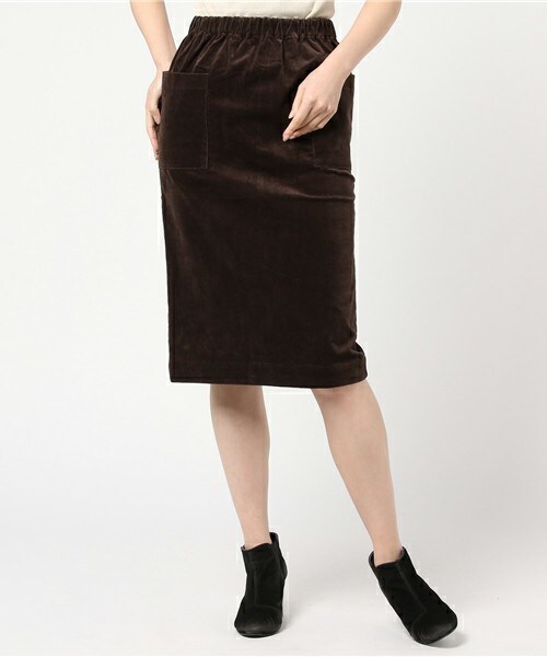 archives（アルシーヴ）の「コーデュロイミモレ丈スカート（スカート・レディース・アイボリー/ブラウン/ベージュ/サックスブルー・MEDIUM）」の2枚目の写真