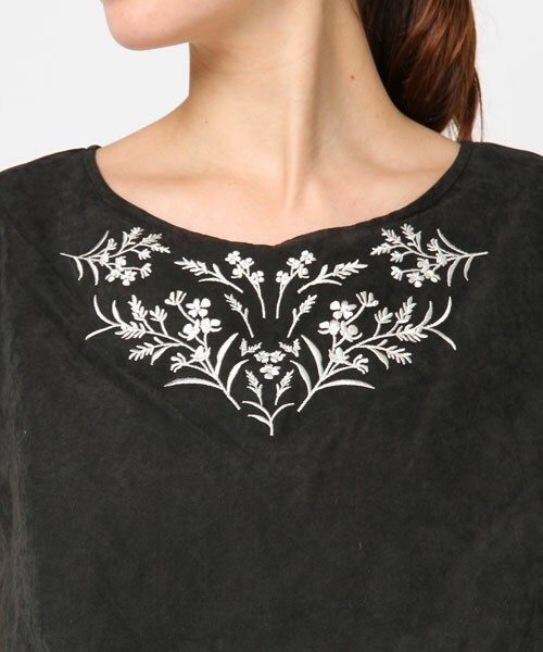 archives（アルシーヴ）の「ジョーゼット刺繍ワンピース（ワンピース・レディース・ブラック/ベージュ/ピンク・MEDIUM）」の7枚目の写真