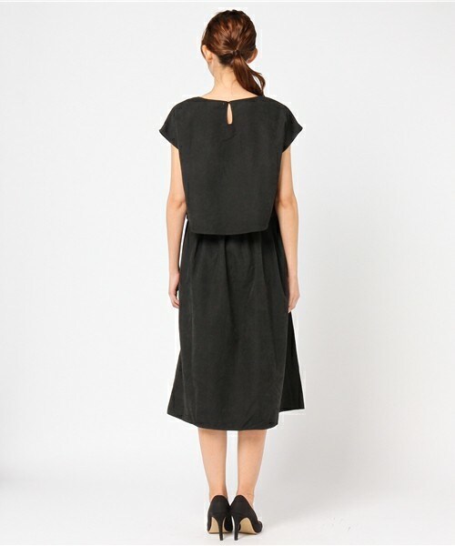 archives（アルシーヴ）の「ジョーゼット刺繍ワンピース（ワンピース・レディース・ブラック/ベージュ/ピンク・MEDIUM）」の6枚目の写真