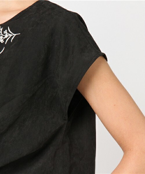 archives（アルシーヴ）の「ジョーゼット刺繍ワンピース（ワンピース・レディース・ブラック/ベージュ/ピンク・MEDIUM）」の9枚目の写真