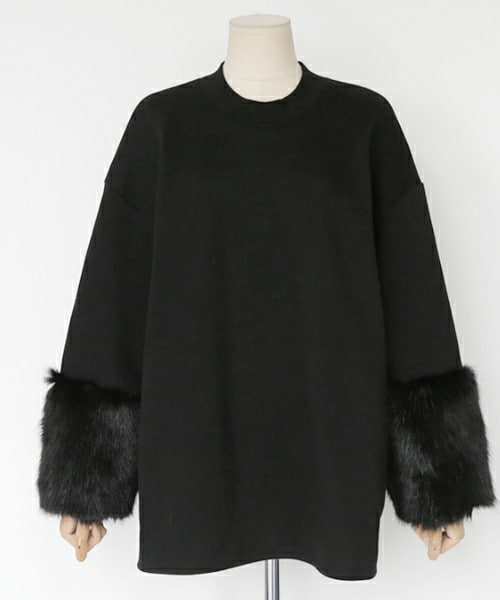 DHOLIC（ディーホリック）の「裏起毛スリーブファースウェットプルオーバー（スウェット・レディース・ホワイト/ブラック/カーキ・FREE）」の2枚目の写真