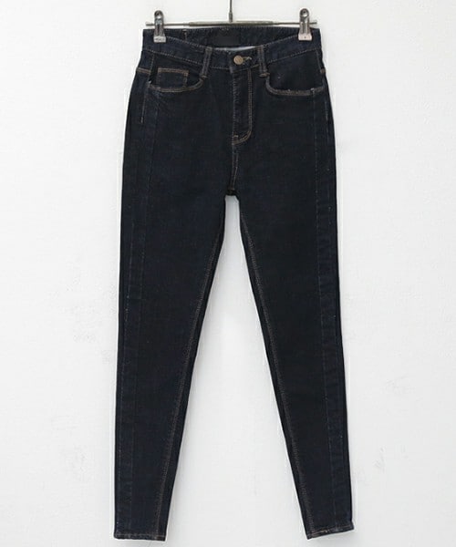 DHOLIC（ディーホリック）の「ワンウォッシュデニムスキニーパンツ（デニムパンツ・レディース・ブラックグレー/ディープブルーデニム・XS/S/M/L/XL）」の2枚目の写真