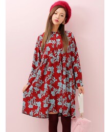 KORMARCH | フラワーパターンフレアワンピース(ワンピース)