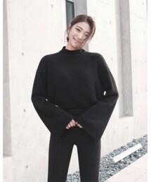 FLYMODEL | アンゴラ混紡プチハイネックワイドスリーブニット(P0000QYQ)(Tシャツ/カットソー)