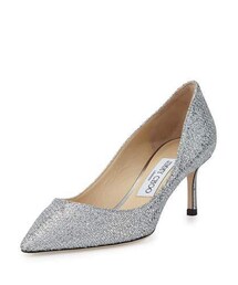 JIMMY CHOO | Jimmy Choo Romy Glitter Pointed-Toe 60mm Pump, Silver(パンプス)