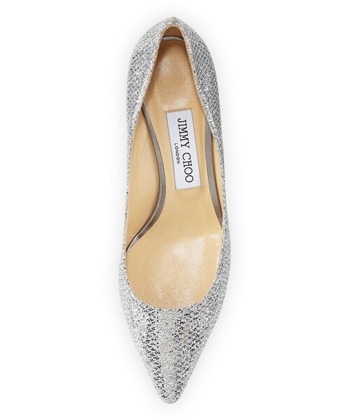 JIMMY CHOO（ジミーチュウ）の「Jimmy Choo Romy Glitter Pointed-Toe 60mm Pump, Silver（パンプス・レディース・Silver・7B/7 1/2 B/12B/9B/6B/6 1/2 B/10B/5B/8 1/2B/8B/5 1/2 B）」の2枚目の写真