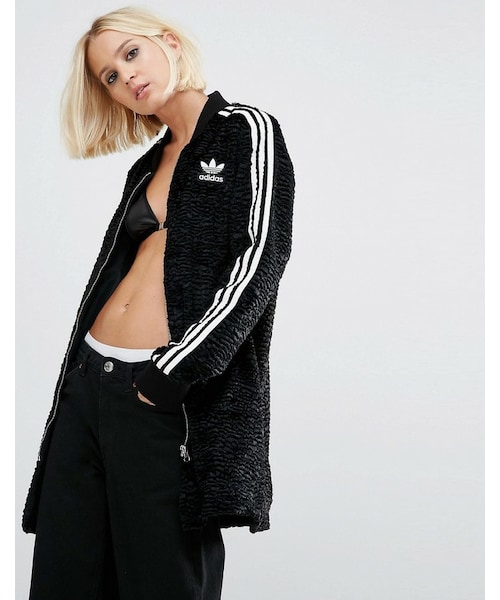 adidas longline bomber jacket