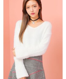 KORMARCH | バックレースアップベルスリーブニットプルオーバー(ニット/セーター)