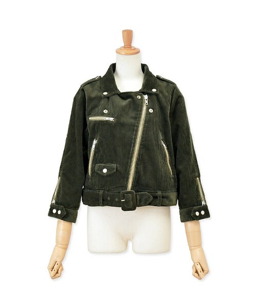 flower（フラワー）の「call riders JKT ～コールライダースジャケット（その他アウター・レディース・beige/khaki・FREE）」の2枚目の写真