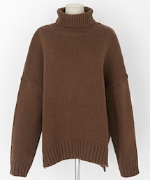 DHOLIC | アンバランスへムタートルネックニットプルオーバー(ニット/セーター)