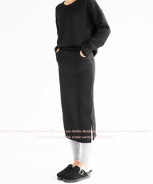 DHOLIC | 裏起毛プルオーバー＆ロングスカートセットアップ(Tシャツ/カットソー)