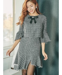 KORMARCH | リボンツイードツーピースセット(ワンピース)