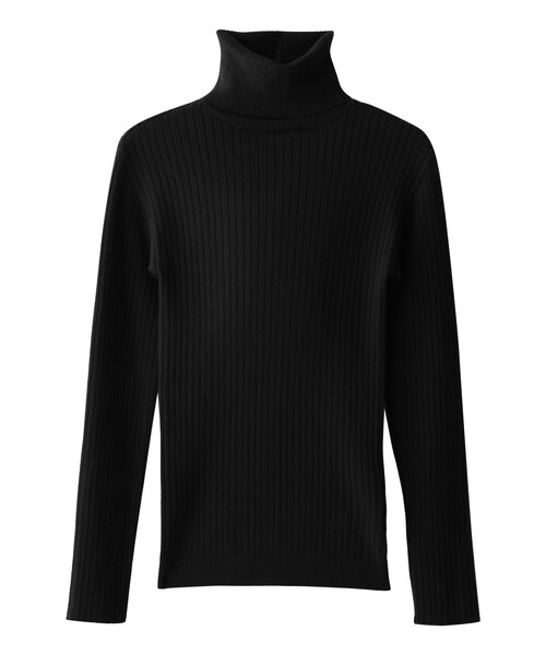 GRL（グレイル）の「ワイドリブタートルネックニット（ニット/セーター・レディース・オフホワイト/ブラック/グレー/ダークオレンジ・M）」の2枚目の写真