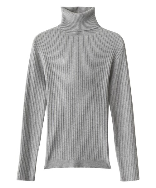 GRL（グレイル）の「ワイドリブタートルネックニット（ニット/セーター・レディース・オフホワイト/ブラック/グレー/ダークオレンジ・M）」の3枚目の写真