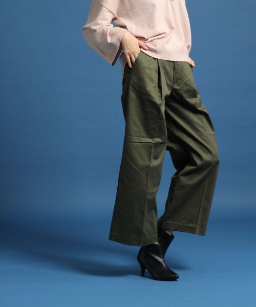BLISS POINT（ブリスポイント）の「CPUチノワイドパンツ（パンツ・ベージュ/カーキ/ネイビー）」の4枚目の写真