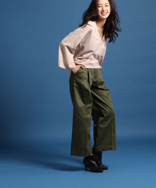 BLISS POINT（ブリスポイント）の「CPUチノワイドパンツ（パンツ・ベージュ/カーキ/ネイビー）」の2枚目の写真