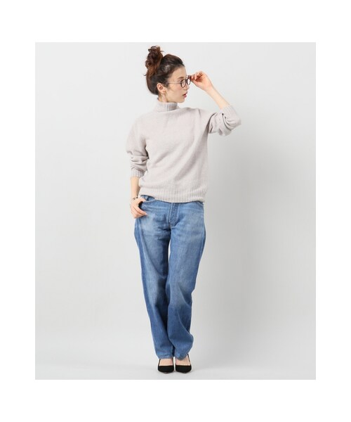 FRAMeWORK(フレームワーク)の「JamesCharlotte タートルネックジーロンウール◆(トップス・グレー/グレーB/ナチュラル/ブラウン/サックスブルー・S)」の6枚目の写真