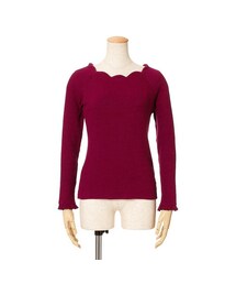 F i.n.t | スカラップ衿ぐりニットソーロンT/F&A(ニット/セーター)