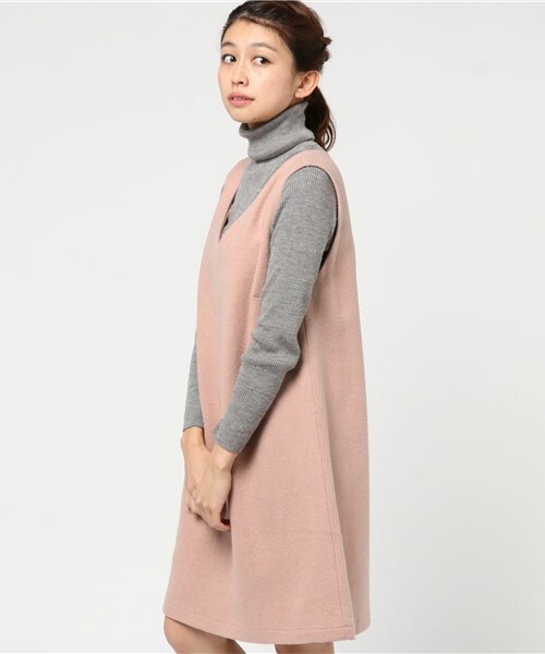 archives（アルシーヴ）の「無地ウールジャンパースカート（ワンピース・レディース・ブラック/グレー/ピンク・MEDIUM）」の3枚目の写真