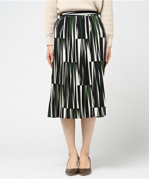 archives（アルシーヴ）の「幾何学プリーツスカート（スカート・レディース・ブラウン/カーキ・MEDIUM）」の3枚目の写真