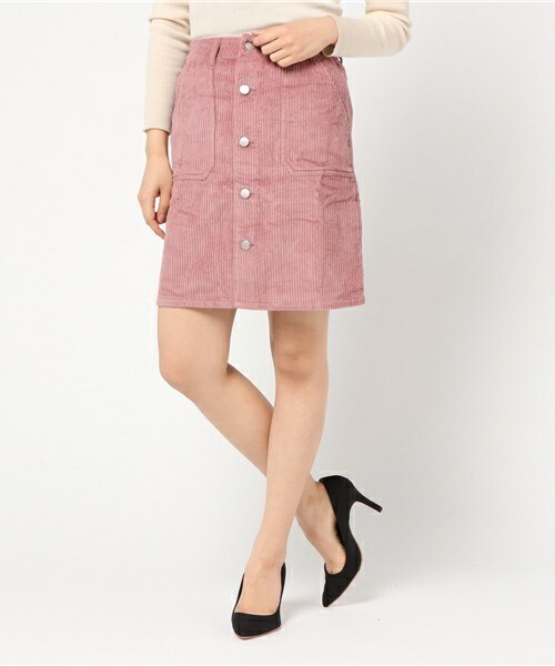 archives（アルシーヴ）の「太コーデュロイ台形スカート（スカート・レディース・ブラック/グレー/ピンク・MEDIUM）」の3枚目の写真
