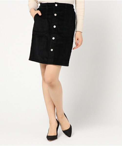 archives（アルシーヴ）の「太コーデュロイ台形スカート（スカート・レディース・ブラック/グレー/ピンク・MEDIUM）」の2枚目の写真
