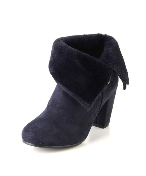 Honeys（ハニーズ）の「ファー付ブーツ（ブーツ・レディース・クロ/コン/グレー/ベージュ・Ｍ/Ｌ/ＬＬ）」の4枚目の写真