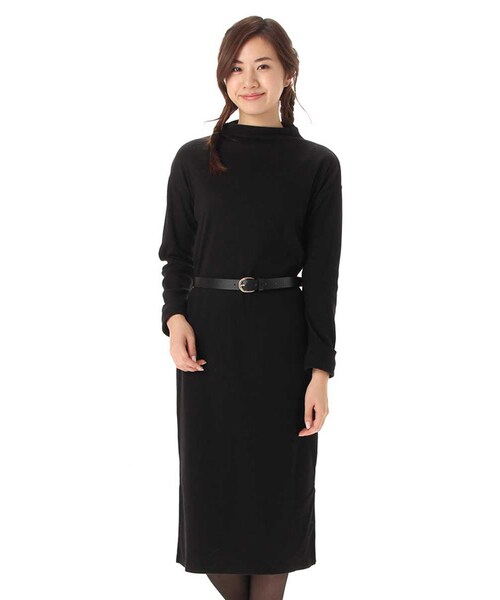 Honeys（ハニーズ）の「ベルト付ワンピース（ワンピース・レディース・クロ/コン/杢グレー・Ｍ/Ｌ）」の2枚目の写真