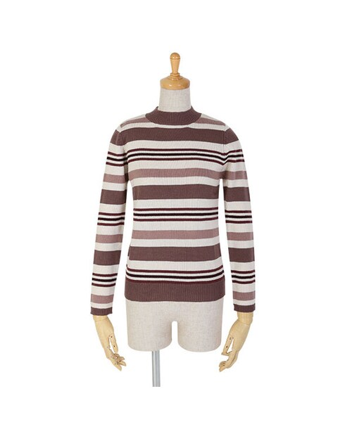 F i.n.t（フィント）の「レトロボーダーハイネックニットプルオーバー/F&A（ニット/セーター・レディース・その他）」の3枚目の写真
