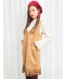 KORMARCH | スエードライクフリンジワンピース(ワンピース)