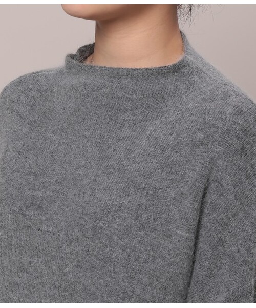 LE JUN（ルジュン）の「アンゴラ混ボトルネックニットプルオーバー（トップス・グレー/ネイビー/レッド・F）」の7枚目の写真