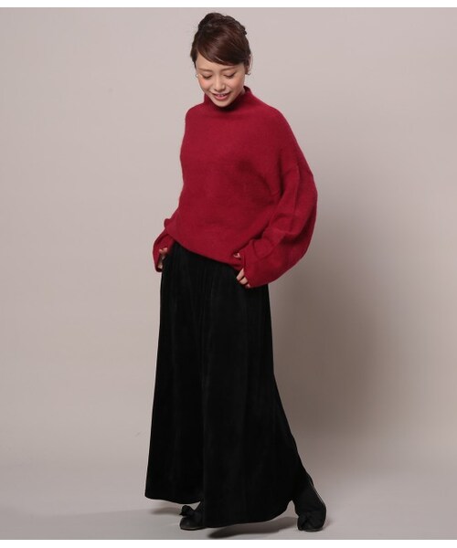 LE JUN（ルジュン）の「アンゴラ混ボトルネックニットプルオーバー（トップス・グレー/ネイビー/レッド・F）」の14枚目の写真