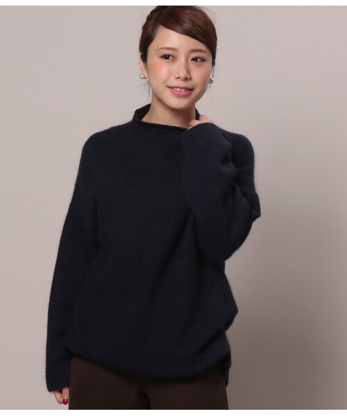 LE JUN（ルジュン）の「アンゴラ混ボトルネックニットプルオーバー（トップス・グレー/ネイビー/レッド・F）」の3枚目の写真