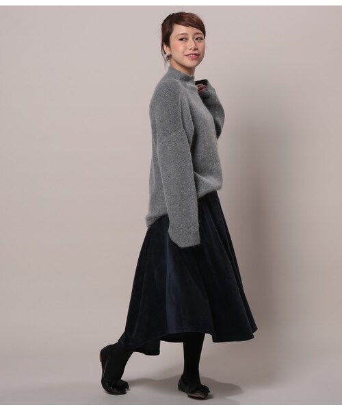 LE JUN（ルジュン）の「アンゴラ混ボトルネックニットプルオーバー（トップス・グレー/ネイビー/レッド・F）」の12枚目の写真