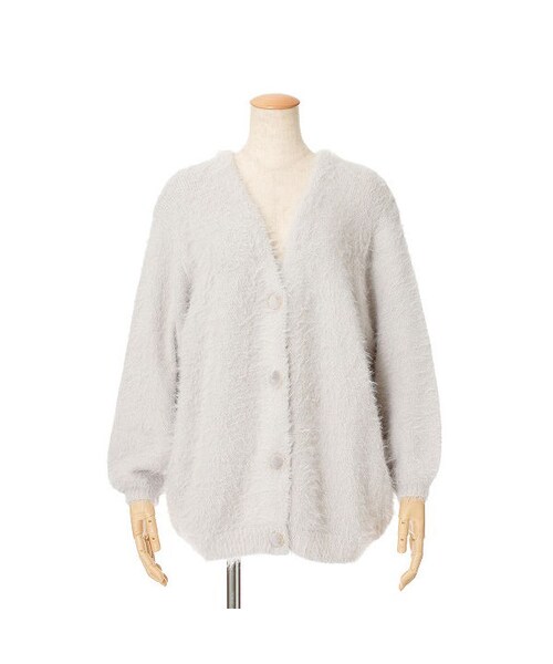 F i.n.t（フィント）の「ベロアくるみ釦シャギーニットカーディガン/F&A（カーディガン/ボレロ・レディース・その他）」の3枚目の写真