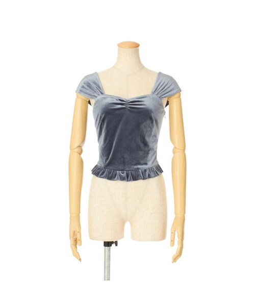 F i.n.t（フィント）の「バックレースアップベロアビスチェ/F i.n.t（キャミソール・レディース・その他）」の2枚目の写真