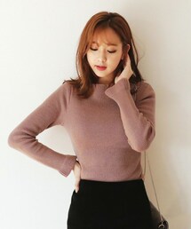 DHOLIC | ボートネックスリムリブニットプルオーバー(ニット/セーター)