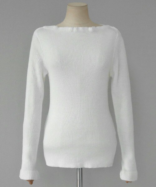 DHOLIC（ディーホリック）の「ボートネックスリムリブニットプルオーバー（ニット/セーター・レディース・ピンクブラウン/アイボリー/ダークレッド/ブラック・FREE）」の2枚目の写真