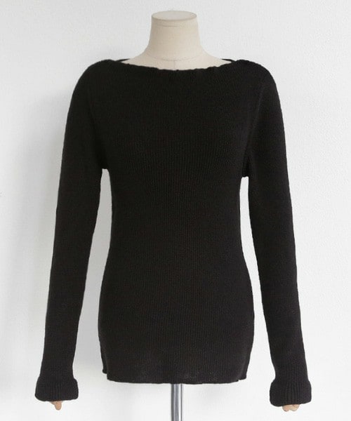 DHOLIC（ディーホリック）の「ボートネックスリムリブニットプルオーバー（ニット/セーター・レディース・ピンクブラウン/アイボリー/ダークレッド/ブラック・FREE）」の3枚目の写真