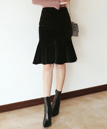 DHOLIC | べロアマーメイドミディスカート(スカート)