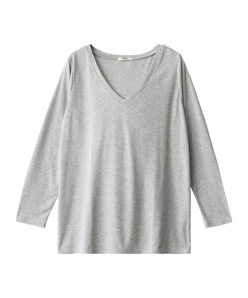 GRL(グレイル)の「VネックルーズシルエットロンT(Tシャツ/カットソー・レディース・グレー・M)」の1枚目の写真