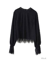 w closet | スカラップレースギャザー袖プルオーバー(トップス)
