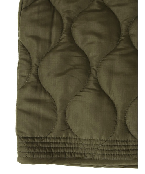 w closet(ダブルクローゼット)の「異素材切替キルティングコート(ジャケット/アウター・レディース・Dカーキ/ブラック・FREE)」の8枚目の写真