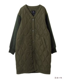 w closet | 異素材切替キルティングコート(ジャケット/アウター)