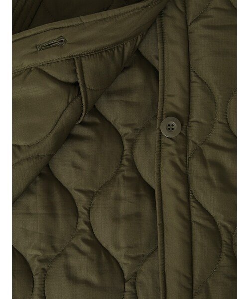 w closet(ダブルクローゼット)の「異素材切替キルティングコート(ジャケット/アウター・レディース・Dカーキ/ブラック・FREE)」の9枚目の写真
