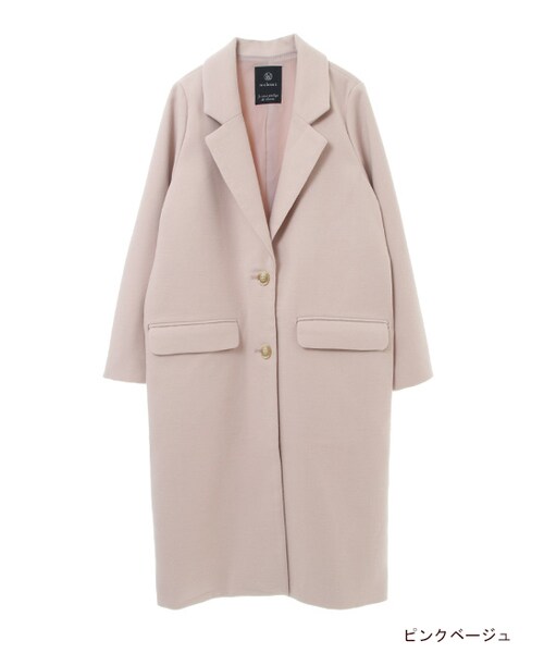 w closet（ダブルクローゼット）の「ロングチェスターコート（ジャケット/アウター・レディース・ピンクベージュ/キャメル/グレー/ネイビー・FREE）」の3枚目の写真