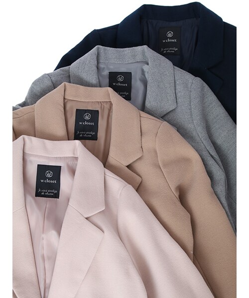 w closet（ダブルクローゼット）の「ロングチェスターコート（ジャケット/アウター・レディース・ピンクベージュ/キャメル/グレー/ネイビー・FREE）」の12枚目の写真